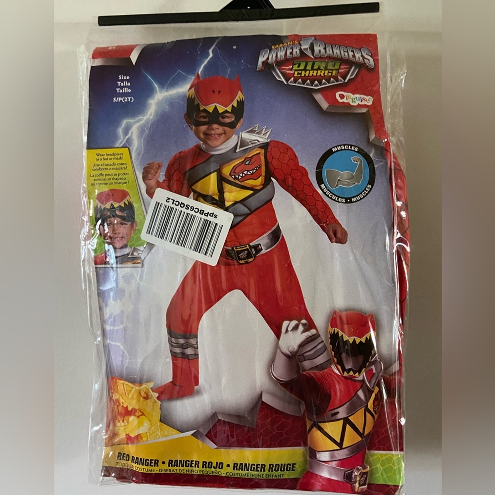 Red ranger dinosaur Power rangers halloween costume for toddlers size s (2T)